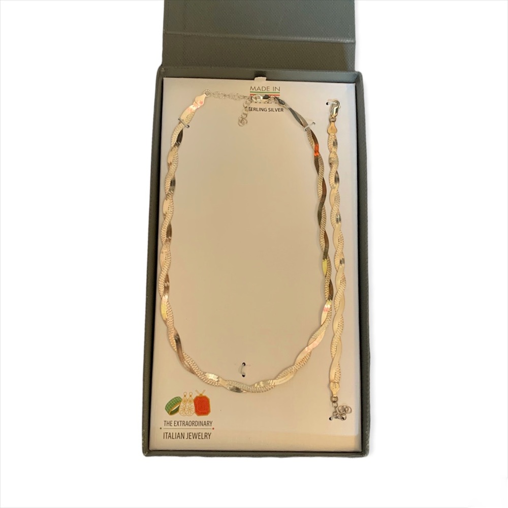 Sterling silver necklace and bracelet set